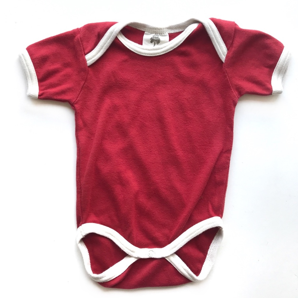 Kate Quinn Red Organic Cotton Raglan Onesie 3-6 M